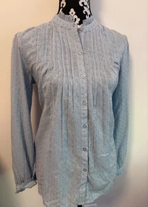 Sundance Philipa Bluse Biesen Schweizer Punkte blau mit Rüschenbesatz Top Gr. S - Bild 1 von 6