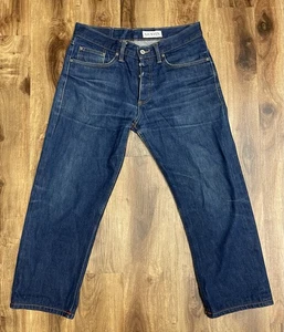 Gustin Jeans Mens 32x25 Selvedge Straight Leg Button Fly Denim Blue Raw - Picture 1 of 12