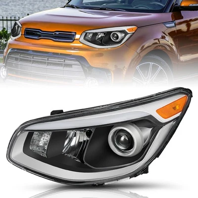 Faro halógeno proyector negro lado pasajero izquierdo para Kia Soul 2014 2015 2016 Foto 1 de 4