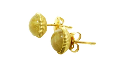Damen Rutilquartz Ohrstecker 750 Gold Ohrringe 18 Karat Rutil Ohrstecker - Bild 1 von 4