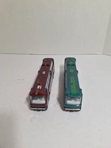 Pull Back And Go Scale Model City Transit Tour Bus Green/red Earth Line Express - Picture 1 of 11