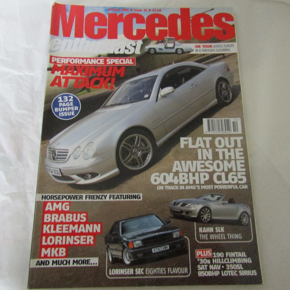 Mercedes Enthusiast  - October 2004 Issue 36 - AMG -  SLK - Gullwing 300SL - SEC - Image 1 of 1