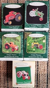 5-Vintage 1997-2005 Hallmark ANTIKE TRAKTOREN Miniatur Druckguss Ornamente - Bild 1 von 10