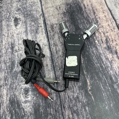 Vintage Realistic Electret Condenser Stereo Duel Microphone 33-1065 untested - Image 1 of 2