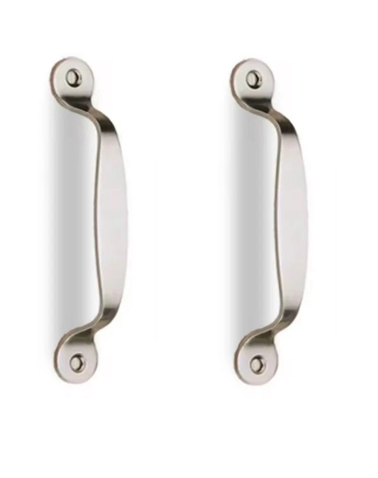 2 X SILVER SMALL Front Fix 88mm Door Pull D Handles Cupboard Drawer Light - Image 1 of 1
