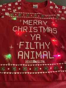 Damen Weihnachtspullover Light Up Home Alone Gr. XL rot mit Arbeitsbeleuchtung!!! - Bild 1 von 5