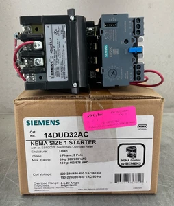 NEU SIEMENS 14DUD32AC NICHT REVERSIEREND STARTER Gr.1 5,5-22A SS OPEN 240/480V COIL - Bild 1 von 7