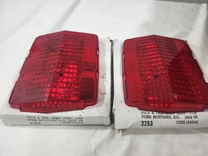 1964-66 Mustang Stop/Tail lamp lens Ford C5ZZ-13450-A Pair NOS - Picture 1 of 6