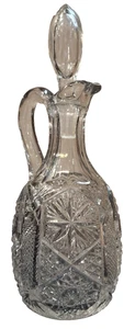 Antik bis Vintage EAPG Imperial Glass Co Stern & Feile Klarglas Kruzifix & Stopfen 8" - Bild 1 von 24