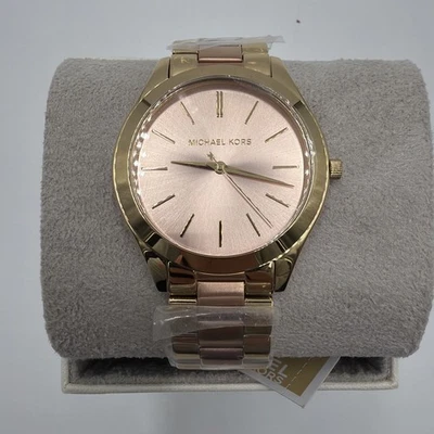 Reloj para dama Michael Kors Slim Runway MK3493 esfera rosa (Z3-A22) Foto 1 de 4