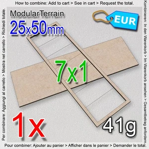 1x MDF Movement Tray 1x7 7x1 (K 0mm) 25x50mm Bases Warhammer 40k Cavalry Bike - Bild 1 von 6