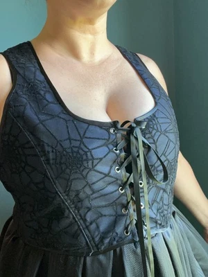 Большой размер паутина лиф - XXL-XXXL - ведьма костюм Хэллоуин паук корсет - Изображение 1 из 4