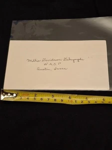 MILLIE DAVIDSON DALRYMPLE WWII PILOT SIGNED AUTOGRAPHED 3X6 CUT RARE NICE - Picture 1 of 2