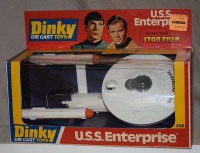 Vintage Dinky No. 358 Star Trek USS Enterprise navio fundido na caixa original - Imagem 1 de 4