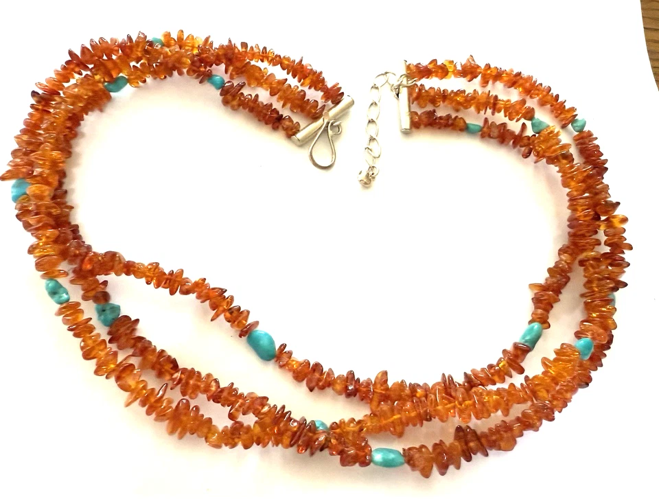 JAY KING Mine Finds ámbar y turquesa con collar de triple hilo de ley Foto 1 de 1