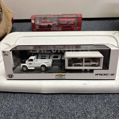 M2 Machines Auto Haulers 70 Chevy C60 PU & 85 IROC Z Camaro white R41 20-22 C27 - Image 1 of 3