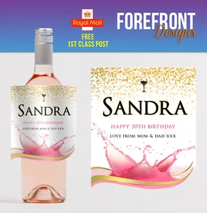 Etiqueta personalizada de botella de vino rosa - REGALO/REGALO PERFECTO DE SAN VALENTÍN - Imagen 1 de 4