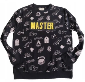 Boys Zara Crewneck Pullover Lons Sleeve Graphic Sweater Size 10 Black & Gray  - Picture 1 of 1