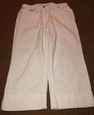 Van Heusen Womens Size 14 White Pants Stretch Capri Cropped Pants - Image 1 of 4