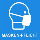 Schild MASKEN-PFLICHT 10 x 10 cm Wetterfest - UV Best&#228;ndig Aluplatte 4 mm