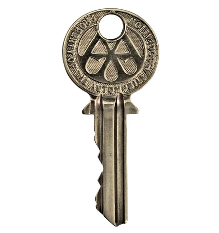 1922-35 AUTOMOBILE ASSOCIATION Key / AA Key - Smooth Rim + Stop - ref.k831 Cover