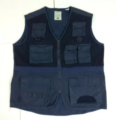 BUGLE BOY Hombres Grande Azul Chaleco de Pesca Caza Fotografía Senderismo Camping Safari Foto 1 de 4