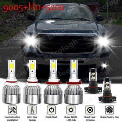 Faros LED + Kit de bombillas antiniebla 6000K para GMC Sierra 1500 2500 3500 2007-2012 Foto 1 de 4