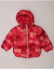 ADIDAS Baby Boys Hooded Padded Jacket 12-18 Months Pink Geometric AJ15