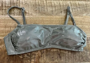 Top de bikini bandeau metálico dorado apagado Xhilaration para mujer correa ajustable mediana - Imagen 1 de 5
