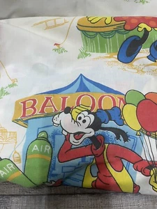 Vintage Walt Disney doppio lenzuolo piatto Topolino Pippo Minnie con federa - Foto 1 di 3