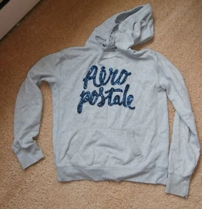 Womens Petite Small Aeropostale Hoodie Sweatshirt Pullover Sequined Lettering g - Picture 1 of 3