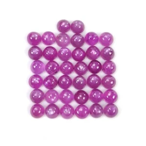 11.00cts (Apx) Natural Untreated Purple Ruby Gemstone Round Cabochon 3mm 38pc - Picture 1 of 4