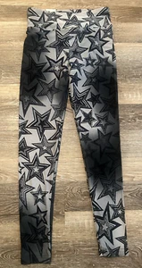 No Boundaries High Rise Sueded Leggings Soft Stretchy Black Gray Stars XXS XS - Picture 1 of 6