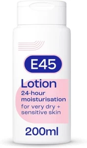 E45 Moisturising Lotion 200 ml - Dermatological Body Lotion Dry & Sensitive Skin - Picture 1 of 6