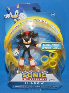 Sonic The Hedgehog SHADOW WITH RINGS *NEW* 4"  Figure Jakks 2022