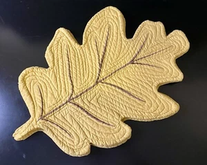 (4) Autumn Fall Oak Leaf Placemats Yellow Embroidered 100% Cotton 22” x 14” - Picture 1 of 8