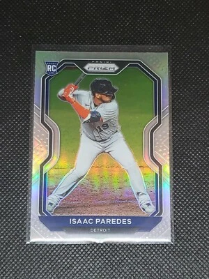 2021 Panini Prizm Baseball ISAAC PAREDES RC #43 SILVER PRIZM ROOKIE CARD - Image 1 of 2