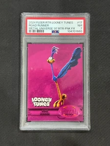 2024 Fleer Retro Looney Tunes Road Runner Metal Pink FX /300 RMU17, PSA 7, POP 1 - Picture 1 of 2