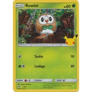 Pokemon - Rowlet - 7/25 - McDonald's 25th Anniversary - Holo - Picture 1 of 1