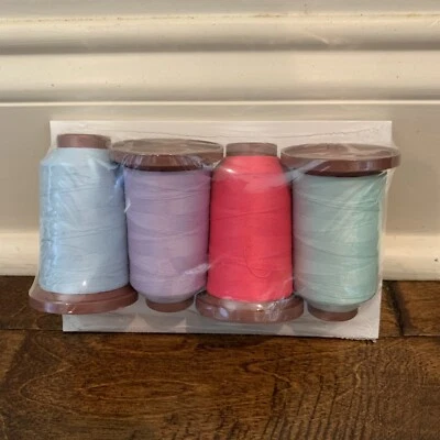 Dime Machine Vintage Embroidery Thread Pastels Quartet 4 Spools 40 Wt 1000 m - Image 1 of 3