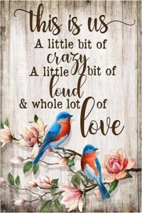 Bluebird Tin Sign Flower Metal Poster Vintage, Whole lot of Love, Wall Art Decor - Picture 1 of 76