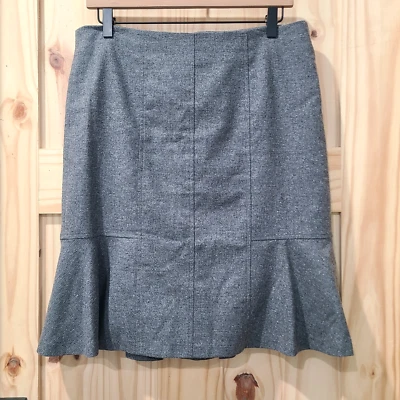 Banana Republic Gray Wool Blend Flare Skirt Academia Preppy Modern Minimalist 6 - Image 1 of 4