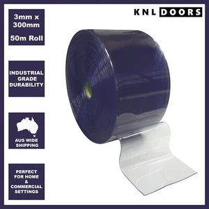 Clear PVC Roll 3mm x 300mm (50m) For Industrial Strip Curtain Door FREE SHIPPING - Picture 1 of 1