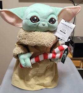 Star Wars THE CHILD Holiday Greeter 18" Free Standing Plush Baby Yoda Candy Cane - Picture 1 of 4