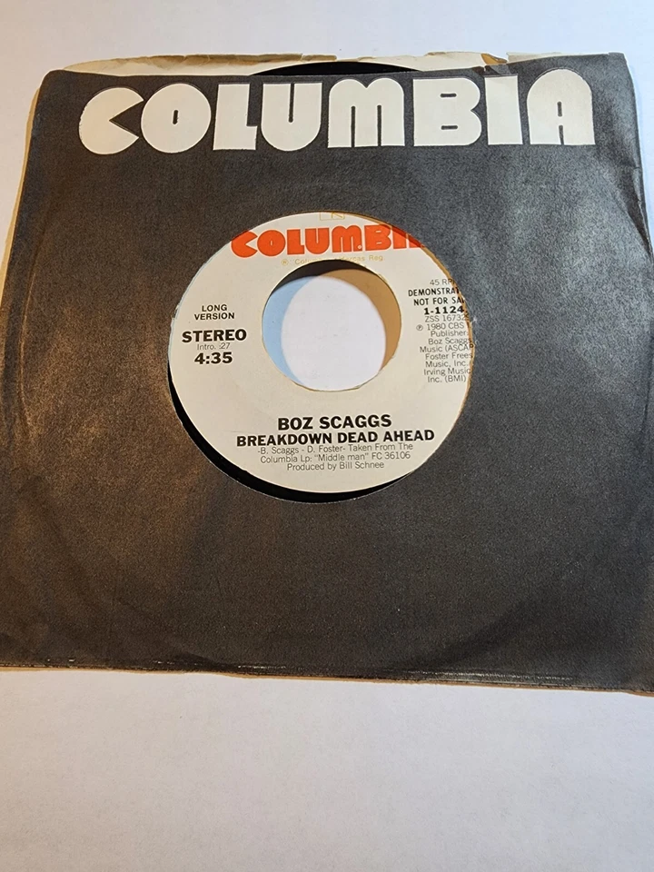Boz Scaggs Breakdown Dead Ahead PROMO-Columbia VG+ F232 - Image 1 of 1