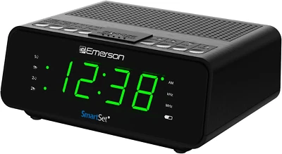 Emerson Smartset Dual Alarm Clock Radio with AM/FM Radio, Dimmer, Sleep Timer an - Image 1 of 4