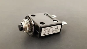 7 AMP Thermal Push Button Circuit Breaker 12-50VDC 1250-250VAC QC Term NEW - Picture 1 of 6