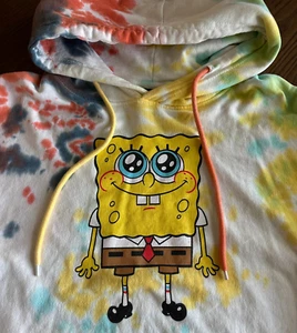 Nickeloden Tie Dye Bob Esponja Pantalones Cuadrados Pullover Sudadera con Capucha Talla Mediana - Imagen 1 de 7