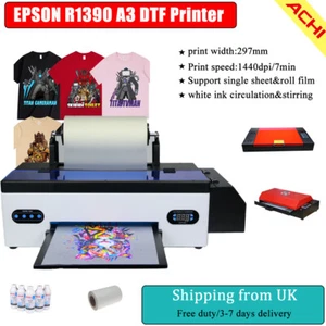 EPSON R1390 A3 DTF Flatbed Heat Transfer Printer Direct to Film Printer T-shirt - Picture 1 of 16