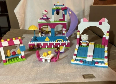 Mega Bloks: Hello Kitty 3 Sets #10957; #10822; #10934; Used Pieces (See Descrip) - Image 1 of 4